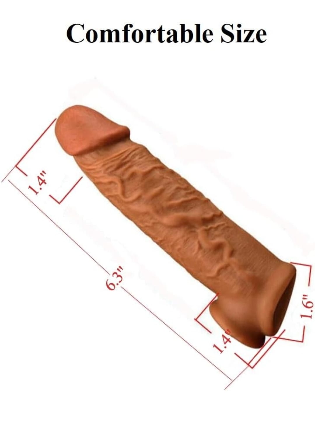 "Funda de pene discreta con tacto realista y suave al uso"