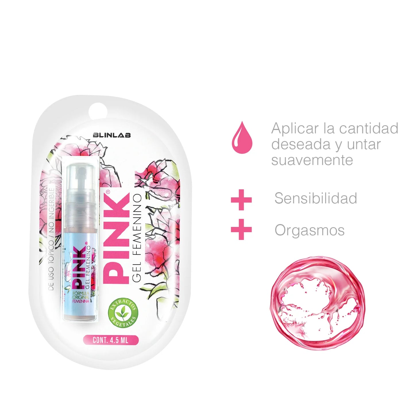 Pink Gel Femenino® 4.5 ml | Orgasmo Intenso.