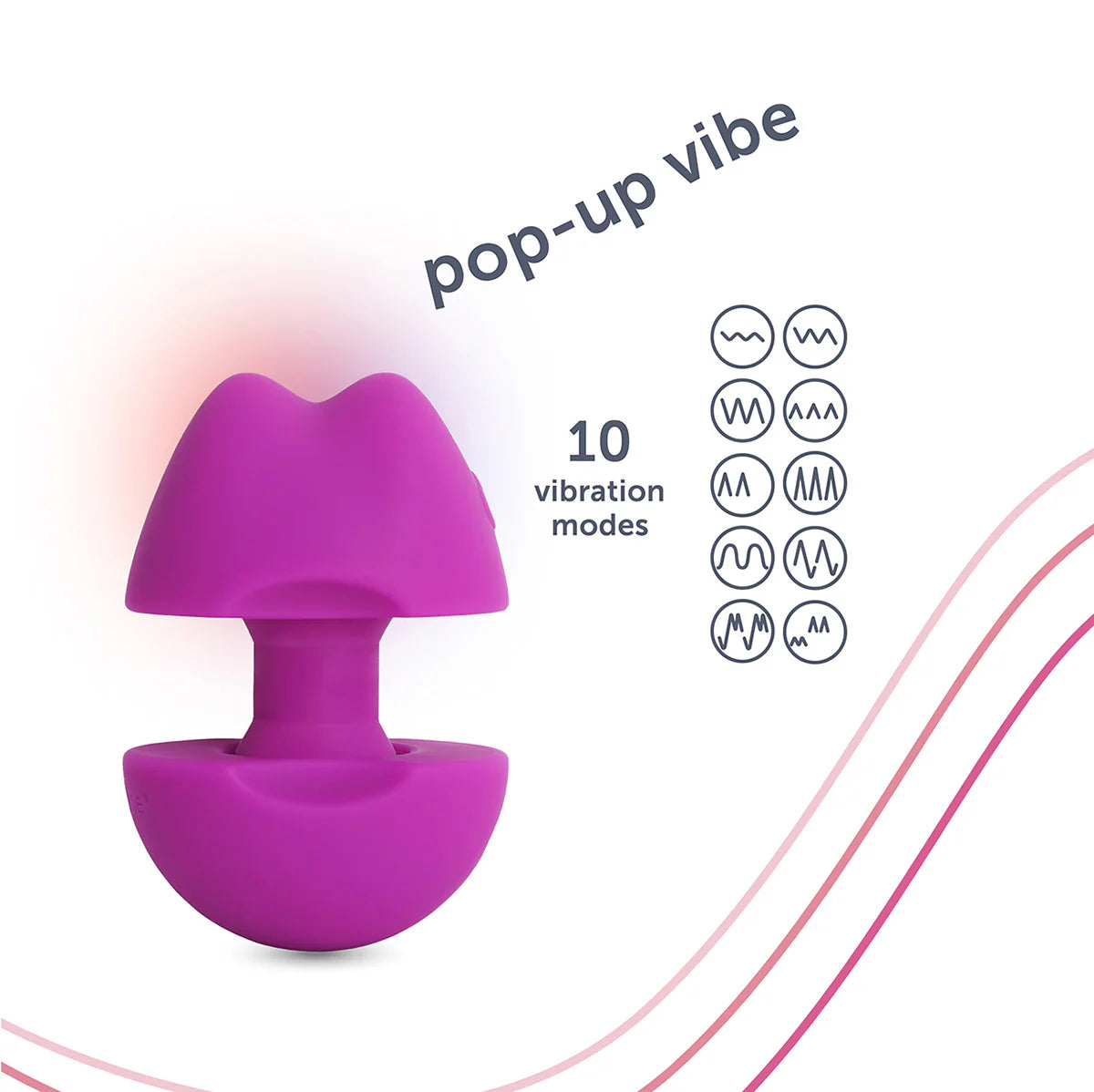 vibrador emergente plusOne®, resaltando su textura de silicona segura para el cuerpo.