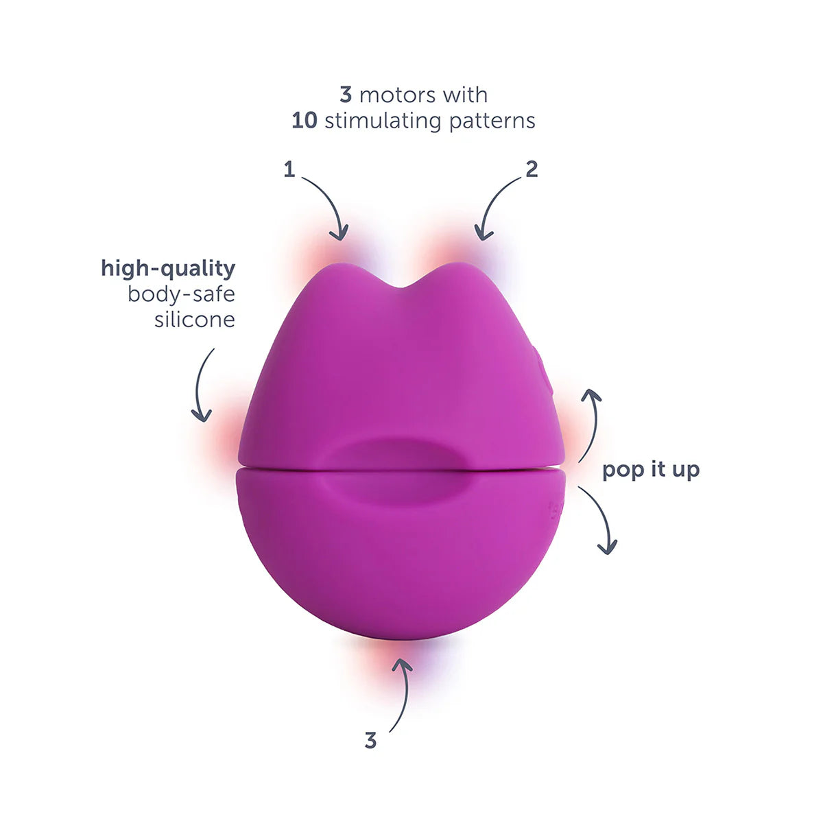 Representación del vibrador plusOne® bajo un chorro de agua, destacando su resistencia al agua y facilidad de uso en la ducha o bañera.