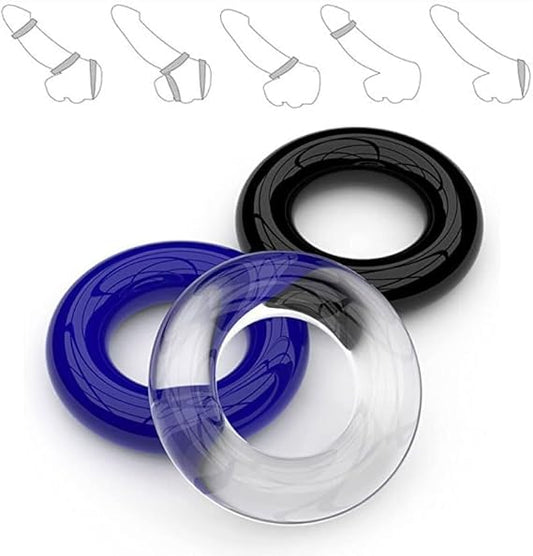Set de 3 Anillos de Erección de Silicona Premium | Mayor Resistencia y Potencia