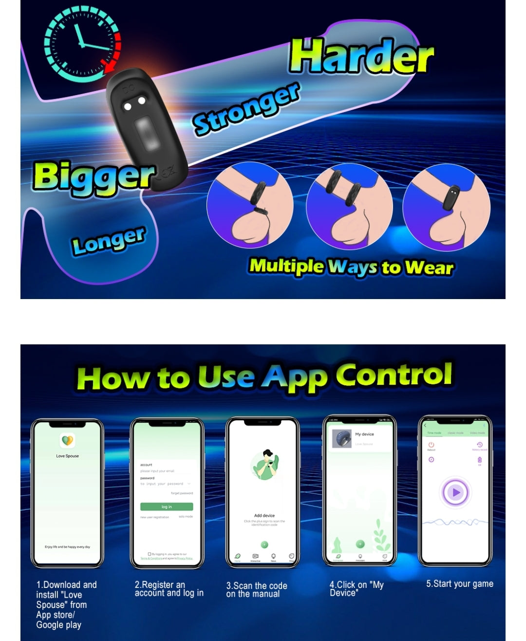 Tecnología y placer se unen en RitmoX: el anillo sexual masculino con app, batería recargable y diseño resistente.