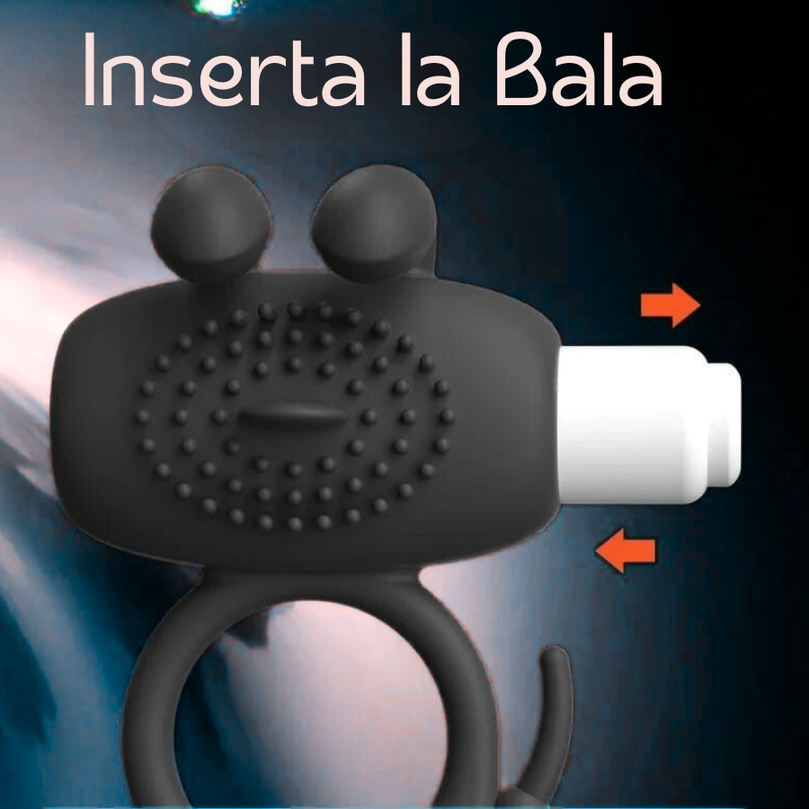 Anillo de pene texturizado que prolonga la erección y brinda placer doble al estimular el clítoris.