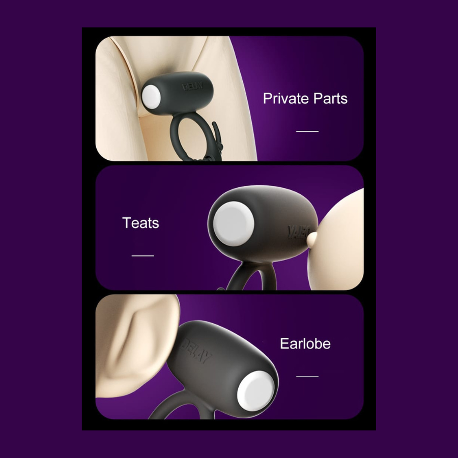Anillo vibrador con diseño ergonómico de silicón suave, ideal para juegos en pareja y mejora de la erección.