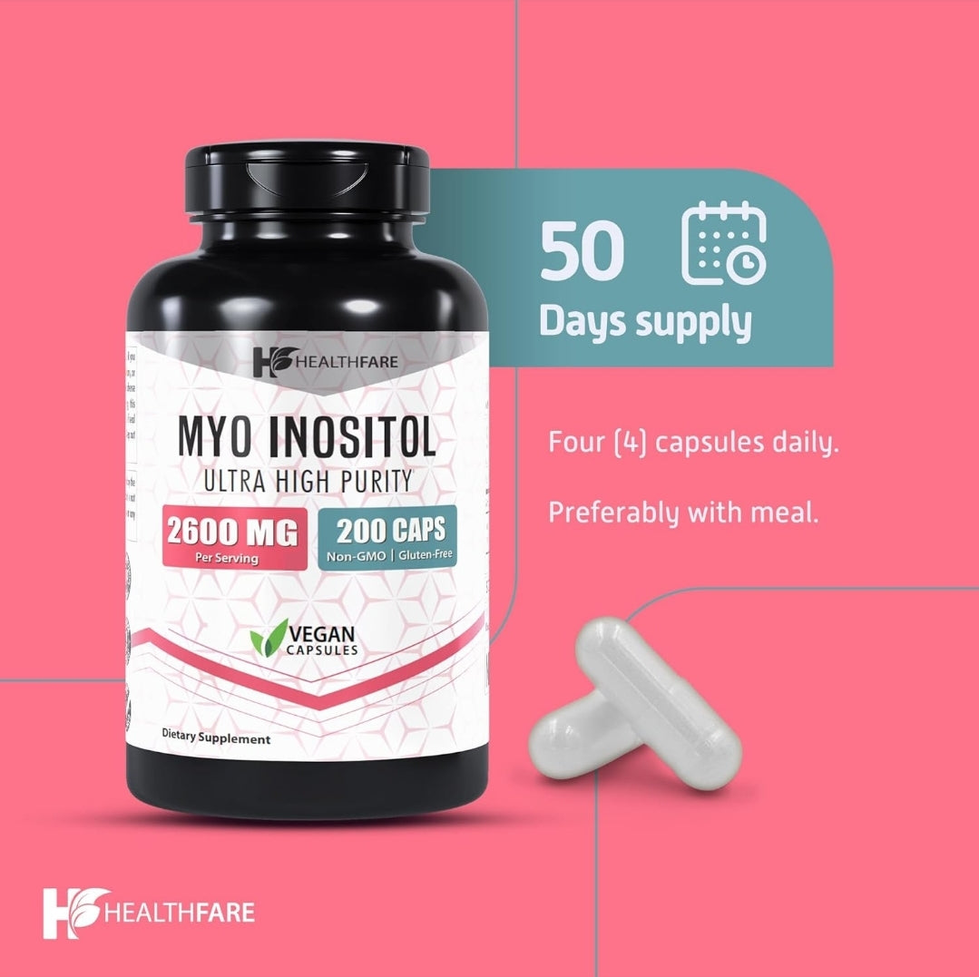 Myo Inositol 2600mg – Suplemento Premium para Bienestar y Salud Femenina.