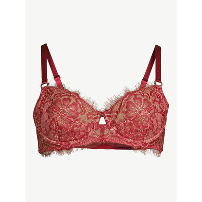 Brasier balconette negro de encaje con arnés interior que ofrece soporte y realce natural, perfecto para combinar con ropa abierta o conjuntos íntimos.
