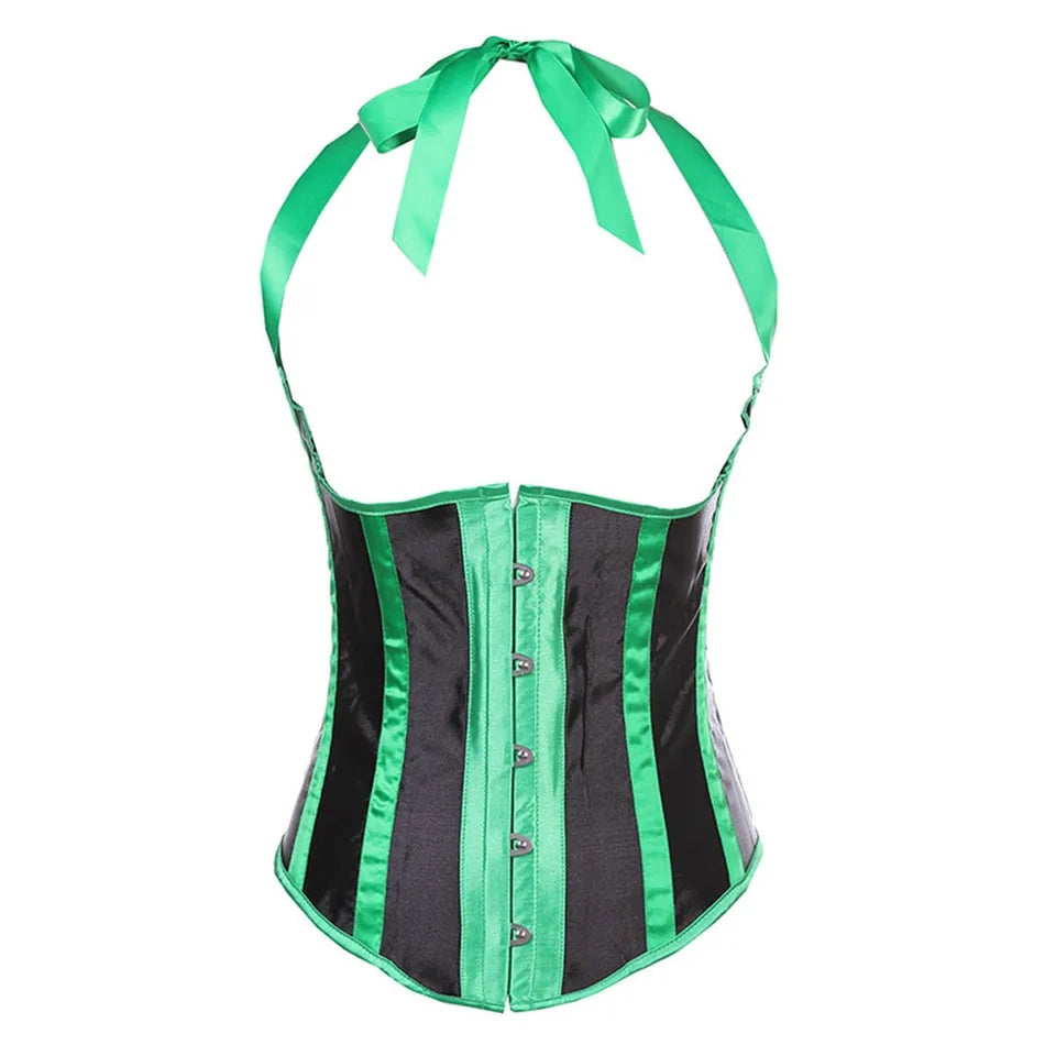 Este bustier verde combina estilo fetish con elegancia, perfecto para elevar tu erotismo.