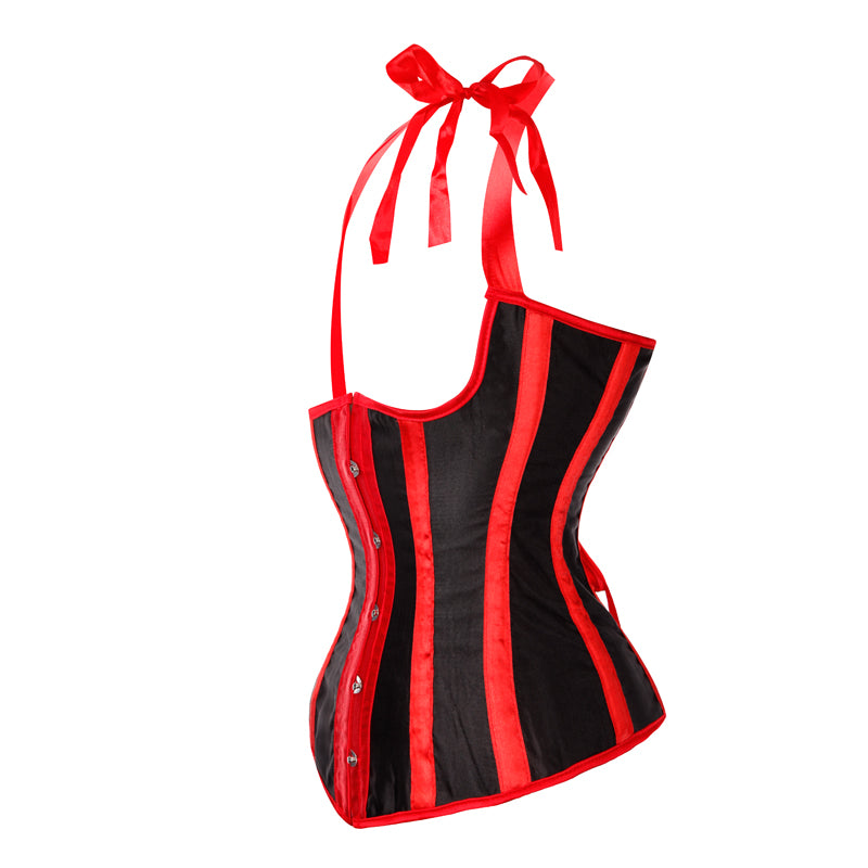 Este bustier rojo sin copas y con ballenas metálicas define tu figura y libera tu lado más osado.