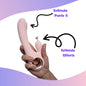 Vibrador tipo conejo rosa con doble estimulación