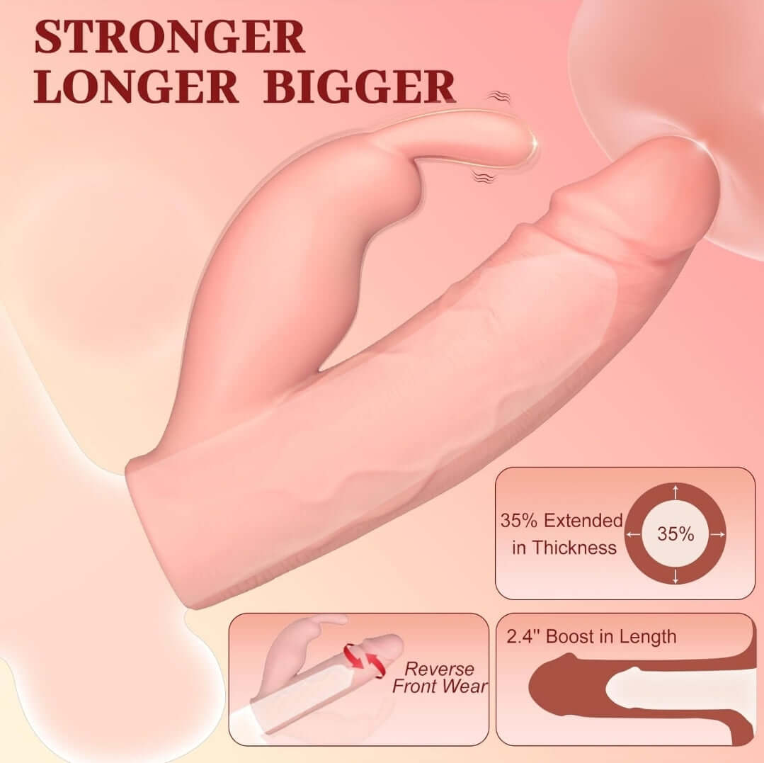 Extensión Vibradora para el Pene con Conejito.