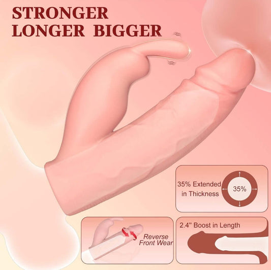 Extensión Vibradora para el Pene con Conejito.