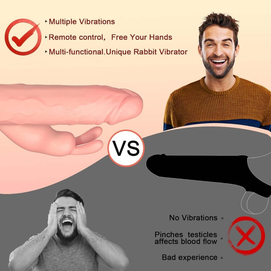 Extensión Vibradora para el Pene con Conejito.