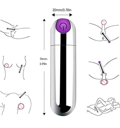 Con 10 modos de vibración, esta balita vibradora ofrece versatilidad y placer, ideal para quienes buscan explorar su cuerpo en privado.