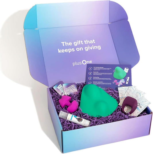 Set plusOne con anillo vibrador, lubricante y toallitas íntimas