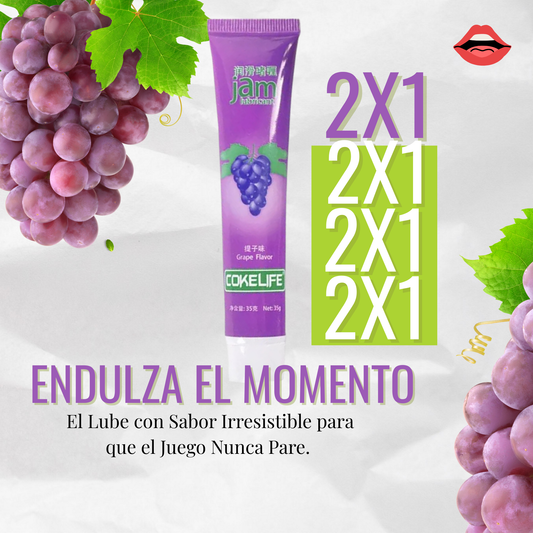 "Delicioso y natural: lubricante sabor uva en tamaño perfecto 🍇