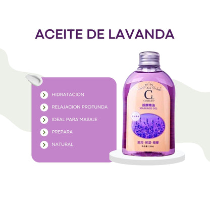 Masaje de espalda con aceite de lavanda relajante
