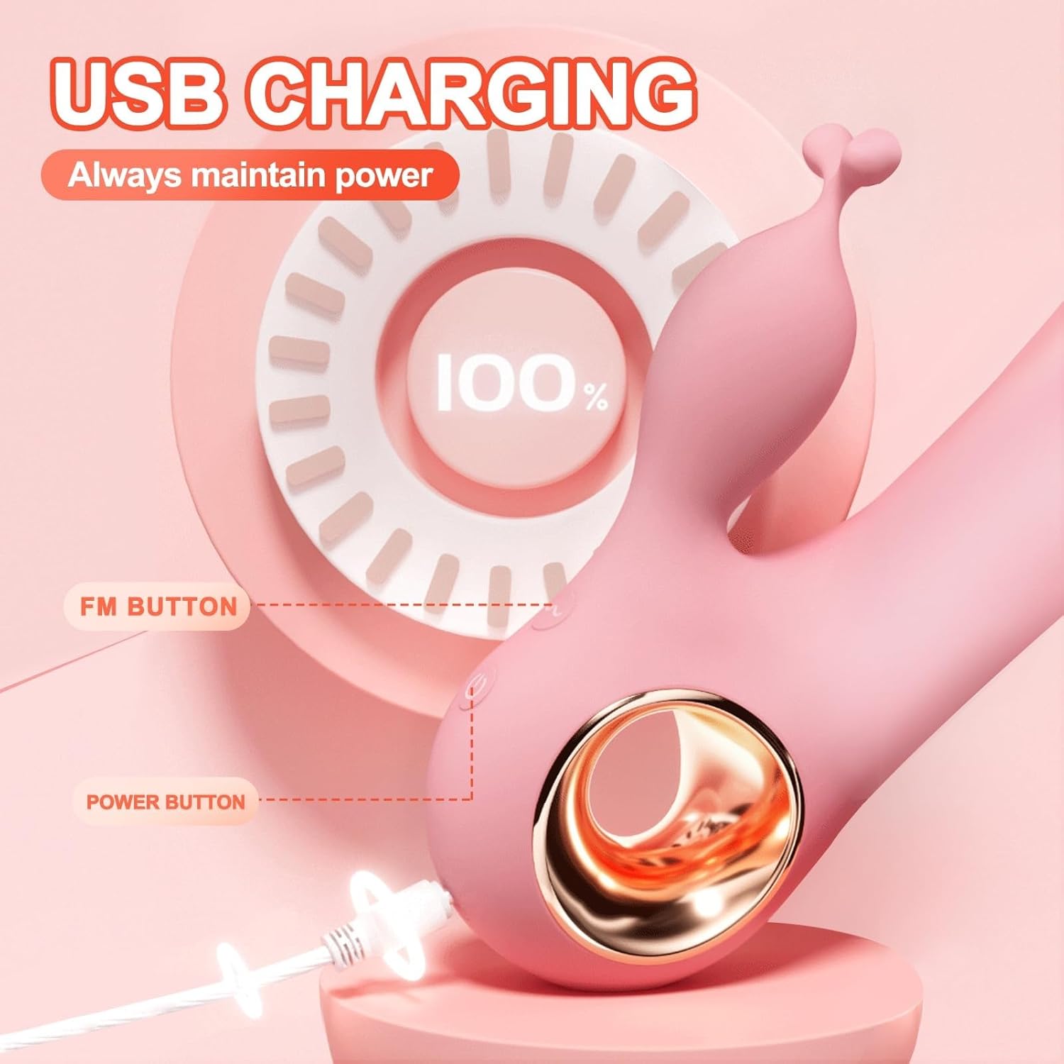 Vibrador para mujer con motor de 10 modos y carga USB