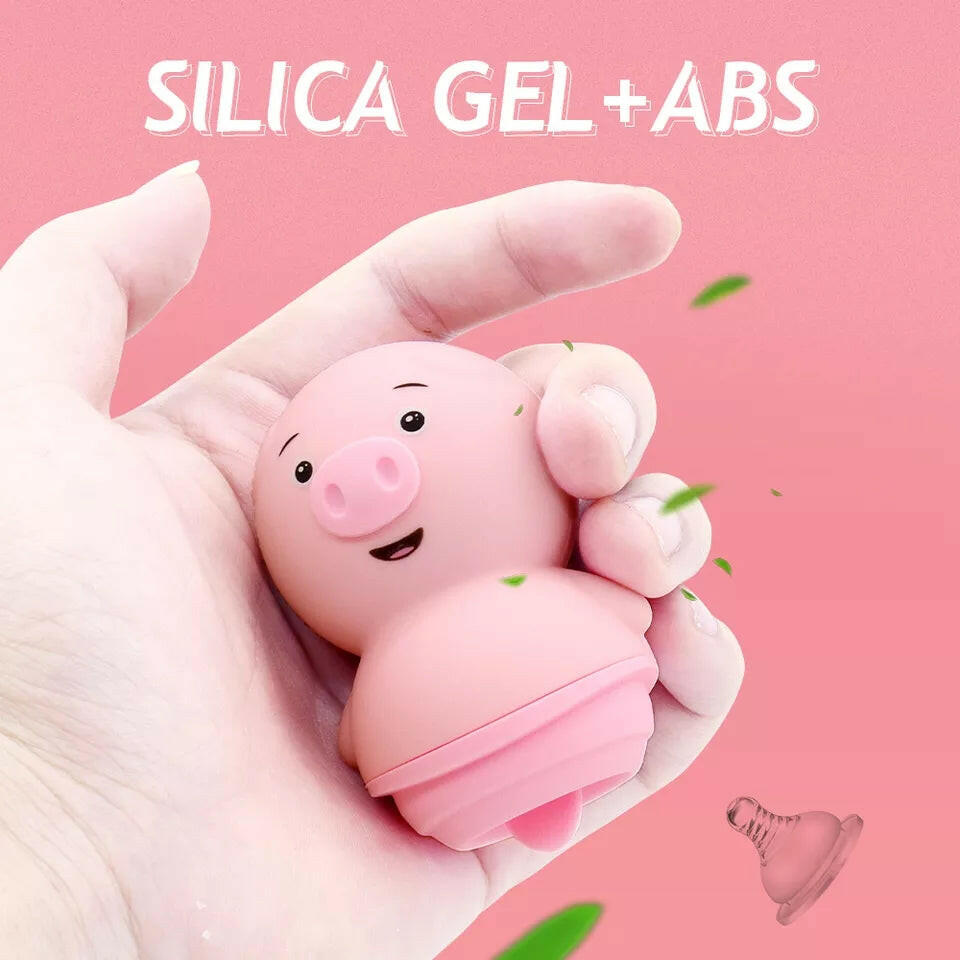 PiggyLick es un vibrador pequeño, fácil de transportar y recargable, perfecto para quienes buscan diversión íntima en cualquier lugar.