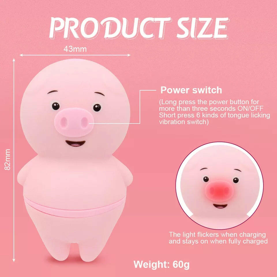 PiggyLick combina un diseño adorable de cerdito con potencia y funcionalidad para un juguete erótico único y coqueto.