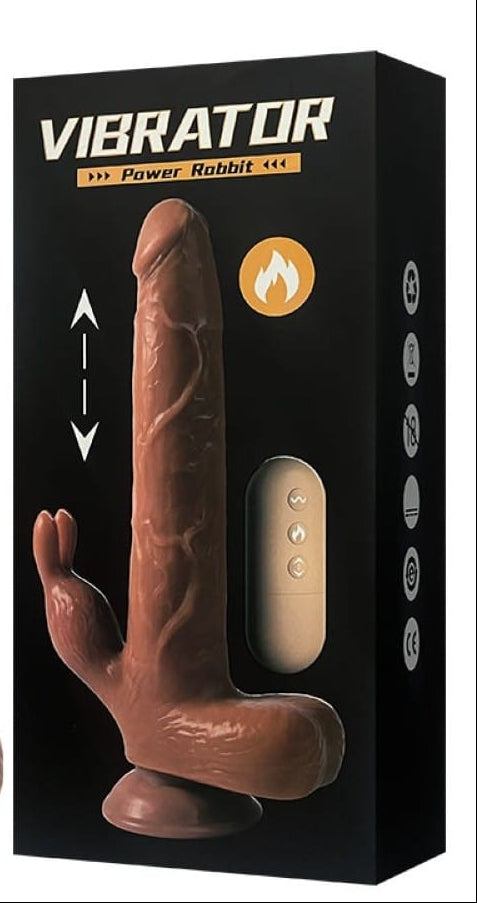 Power Rabbit Dildo Vibrador Realista con Calor y Control Remoto