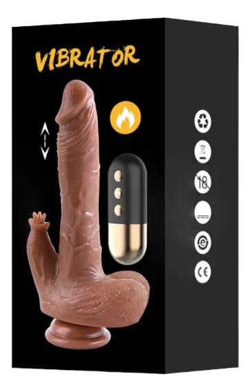 Consolador Vibrador con Lengüeta y Efecto Calor 360° con Control Remoto