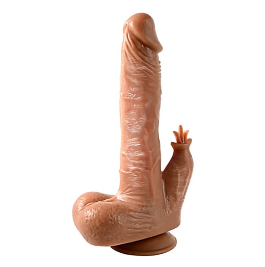 Consolador Vibrador con Lengüeta y Efecto Calor 360° con Control Remoto