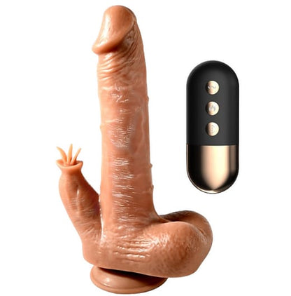 Consolador Vibrador con Lengüeta y Efecto Calor 360° con Control Remoto