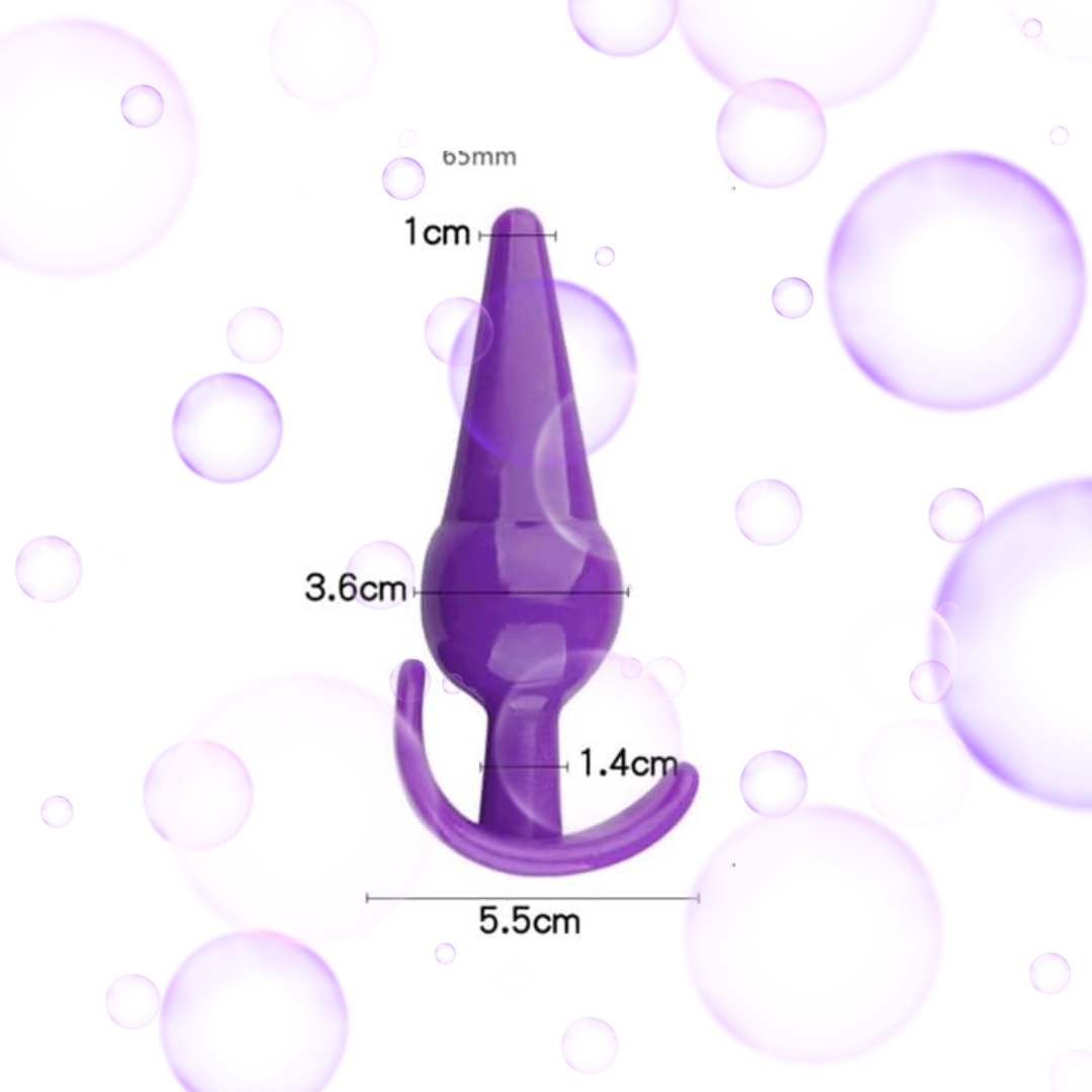 Comienza tu exploración anal con este plug suave y seguro.