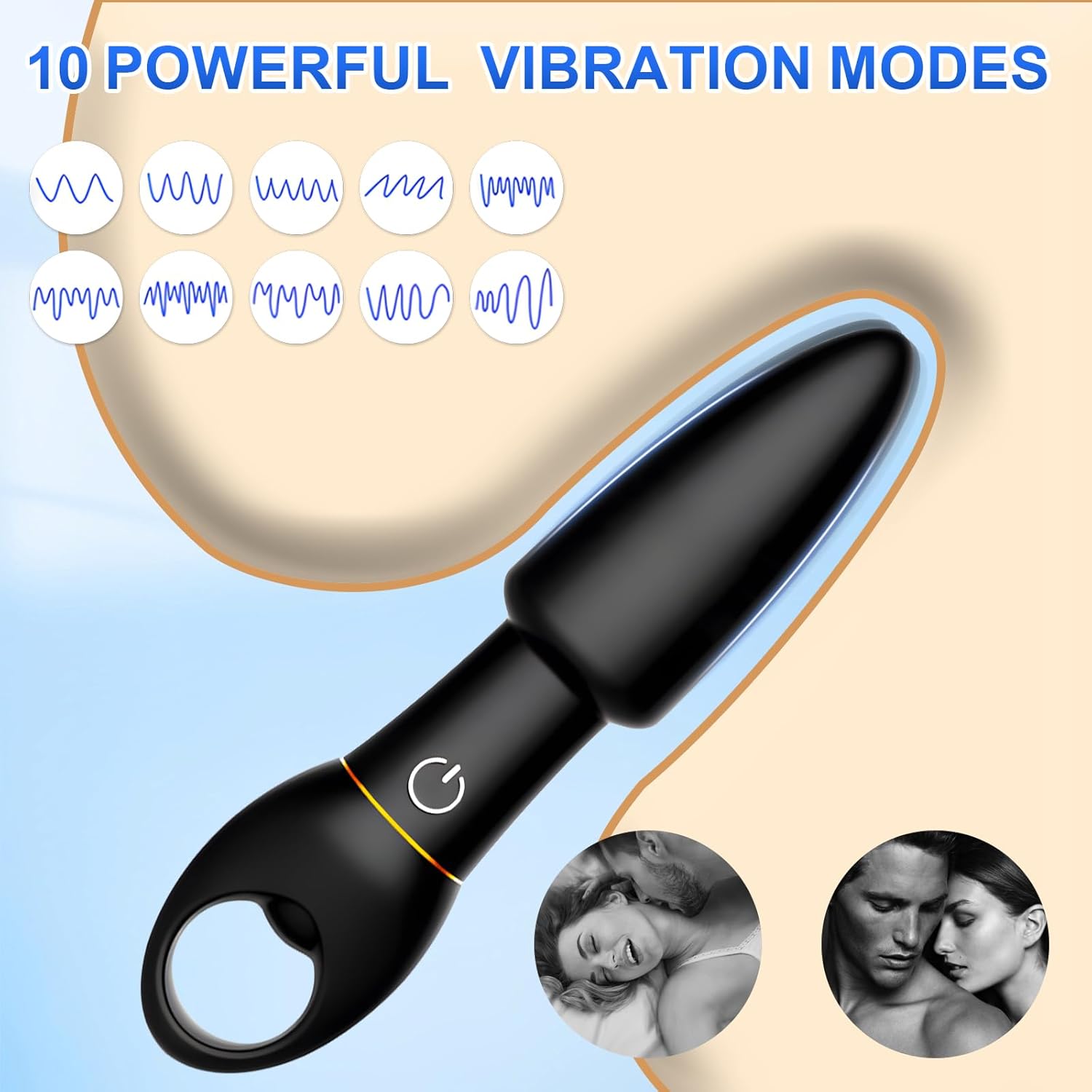 masajeador de próstata vibrador de silicona negra