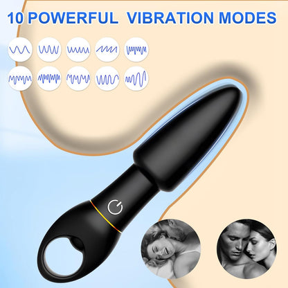 masajeador de próstata vibrador de silicona negra