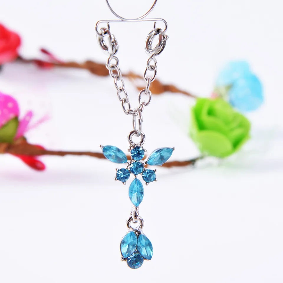 Accesorios de pezón con diseño de mariposas en cristal, cómodos y seguros, ideales para complementar lencería sexy y lucir sin perforaciones.