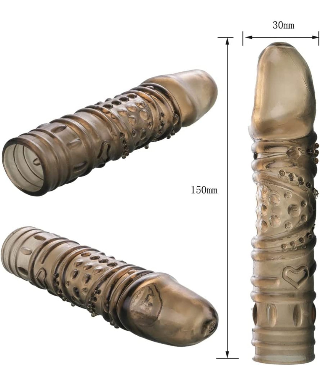 Explora nuevas sensaciones con esta funda de extensión que proporciona mayor tamaño y placer, perfecta para juegos en pareja y mejor rendimiento sexual.