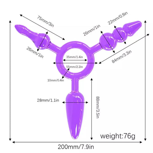 Ruleta de Placer – Triple Plug Anal - La Jugueteria Erotika